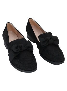 Bandolino Womens Lindio Bow Loafer Black Lace Size 7.5M